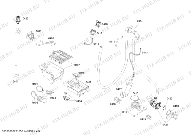 Взрыв-схема стиральной машины Bosch WLK20261IN Serie | 4 - Схема узла 04